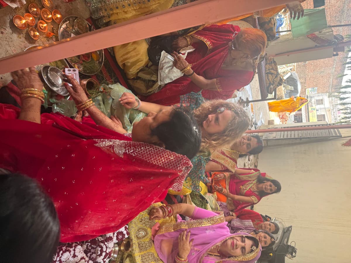 Melissa joins the pooja at the local festival